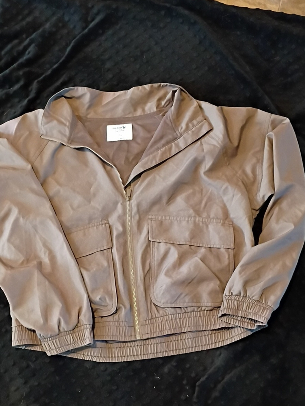 Old Navy Taupe Bomber Jacket with Front Pockets